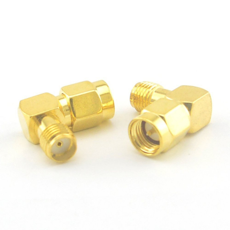 Przejściówka 90 Stopni RP-SMA Male na SMA Female