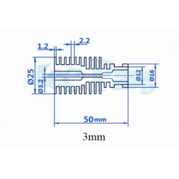 Radiator Głowicy E3D V5 Bowden 3.00 mm RepRap Druk 3D