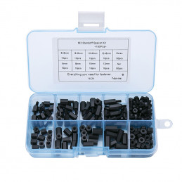 DYSTANS TULEJA NYLON M3 -- 6x6mm -- LEKKI CZARNY