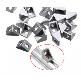 Durable Silver Aluminum 2020 Corner Bracket 20x20x17mm Solid Cast For 20mm Extrusion CNC