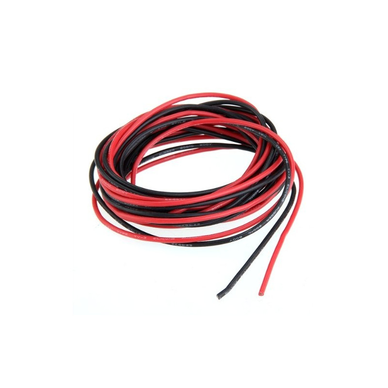 Silikonowy Kabel 14 AWG - 50cm CZARNY + CZERWONY