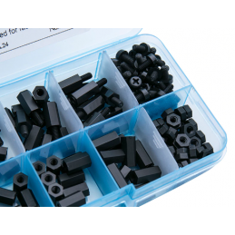 DYSTANS TULEJA NYLON M3 -- 6x6mm -- LEKKI CZARNY